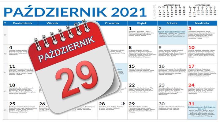 Kalendarz - 29 października
