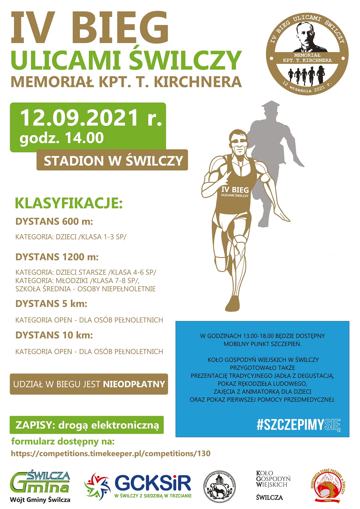 Plakat bieg ulicami Świlczy