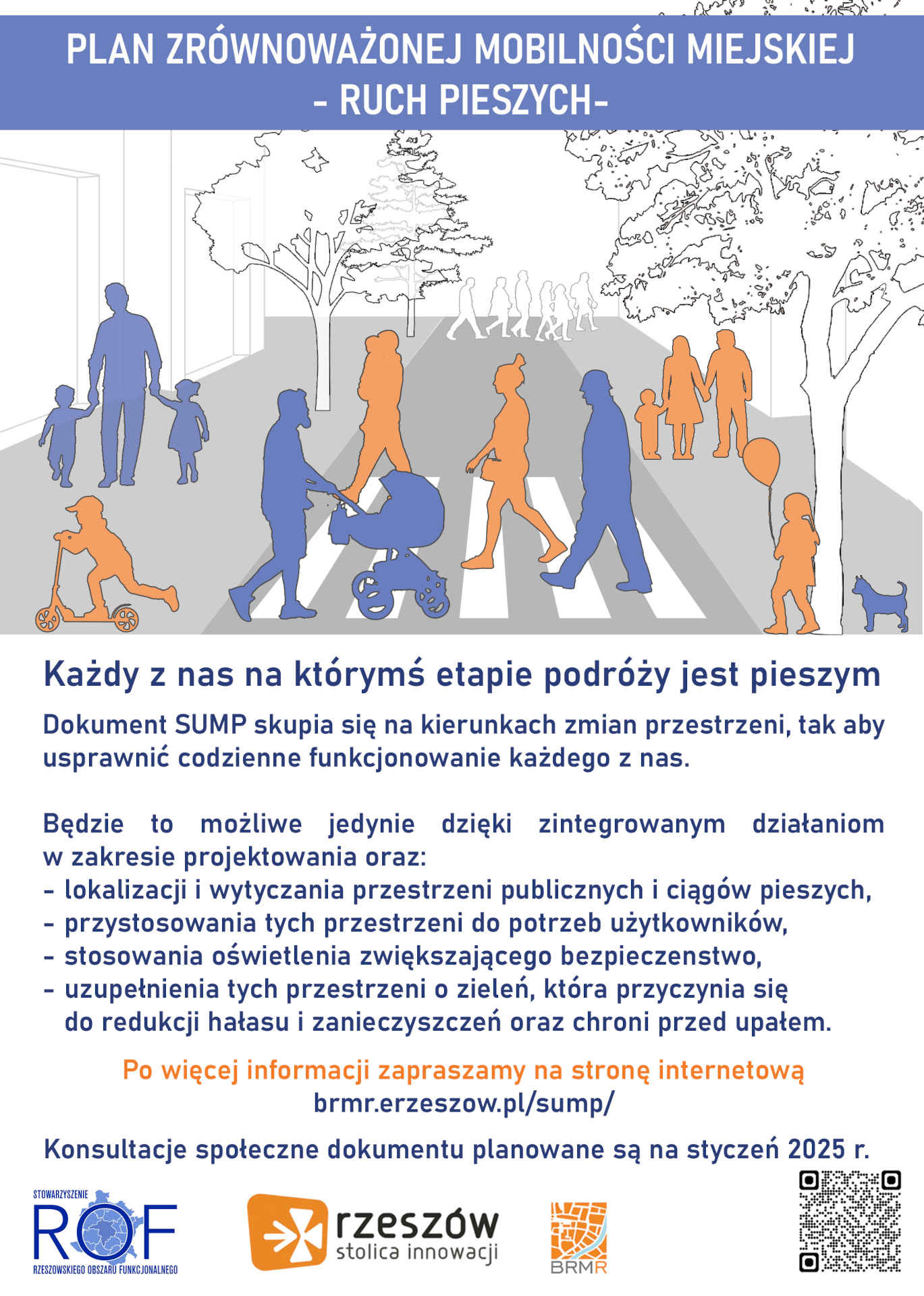 Cyfrowa piesi ulotka