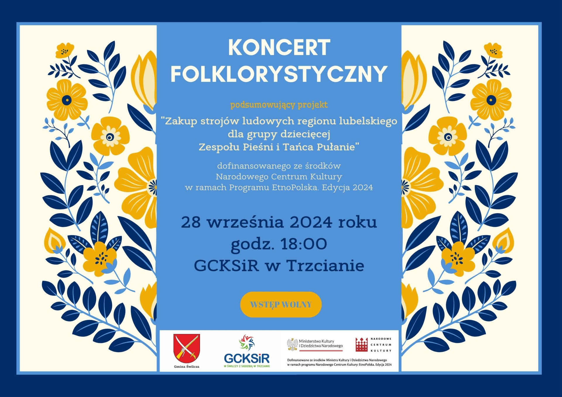 Plakat koncertu grup folklorystycznych