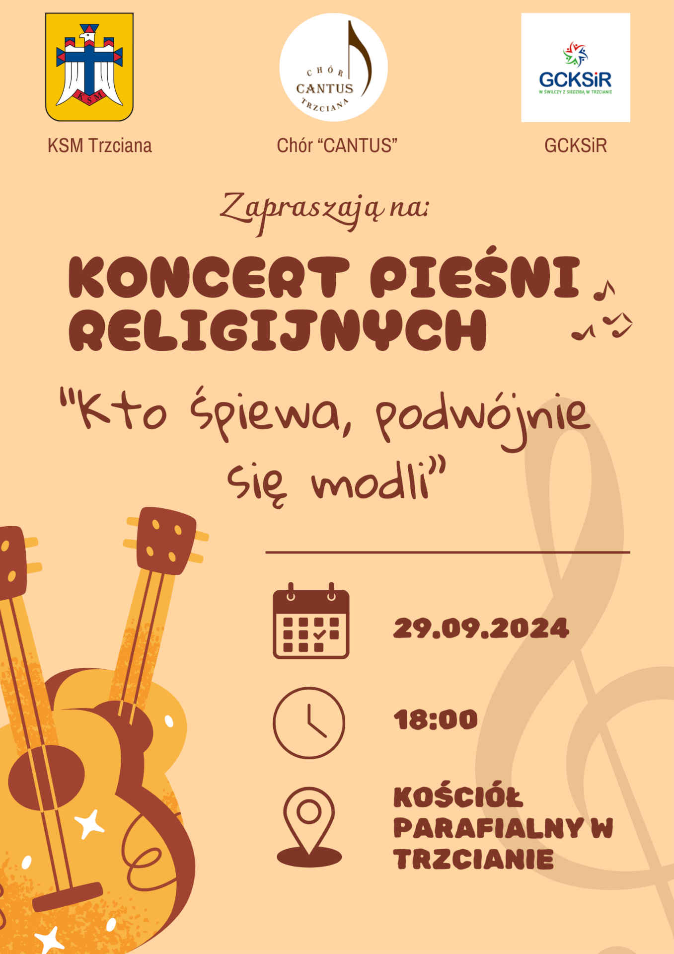 Plakat koncertu pieśni religijnych