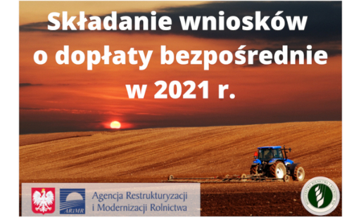 Ulotka Składanie wniosków o dopłaty bezpośrednie w 2021 r.