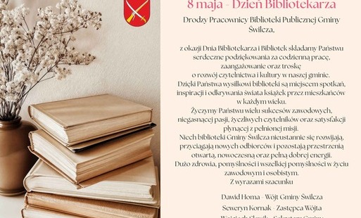 Życzenia zokazji Dnia Bibliotekarza