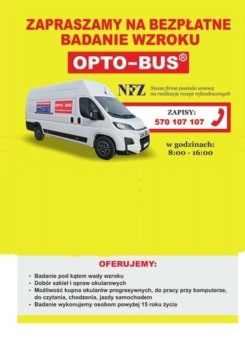 OPTO-BUS Bezpłatne badanie wzroku