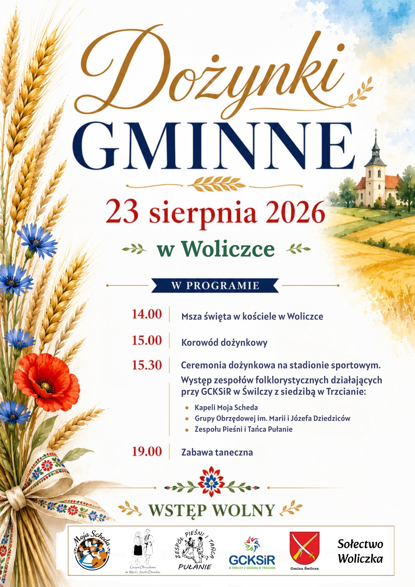 Plakat z&nbsp;informacjami o&nbsp;Dożynkach Gminnych