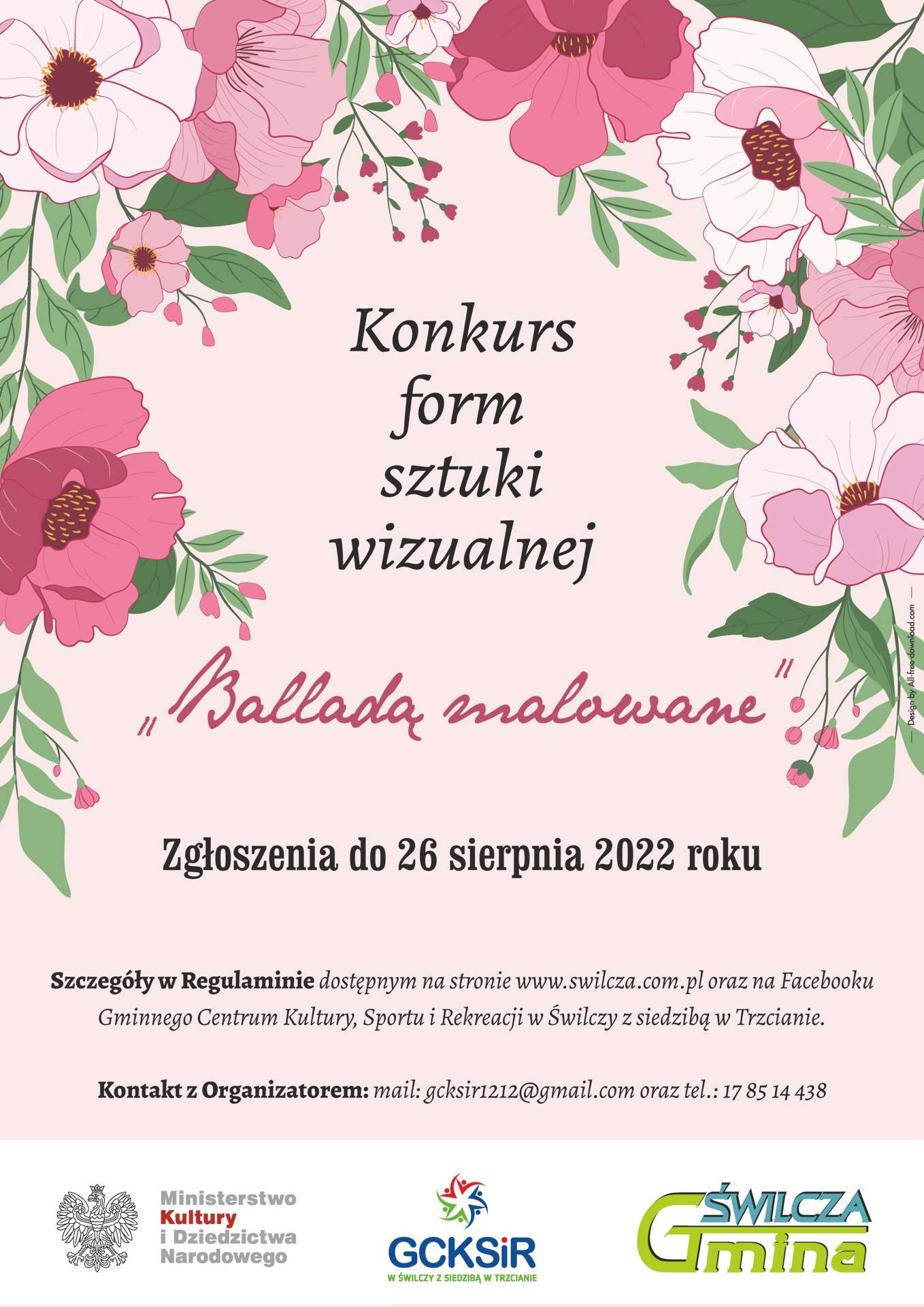 Plakat Konkurs form sztuki wizualnej „Balladą malowane"