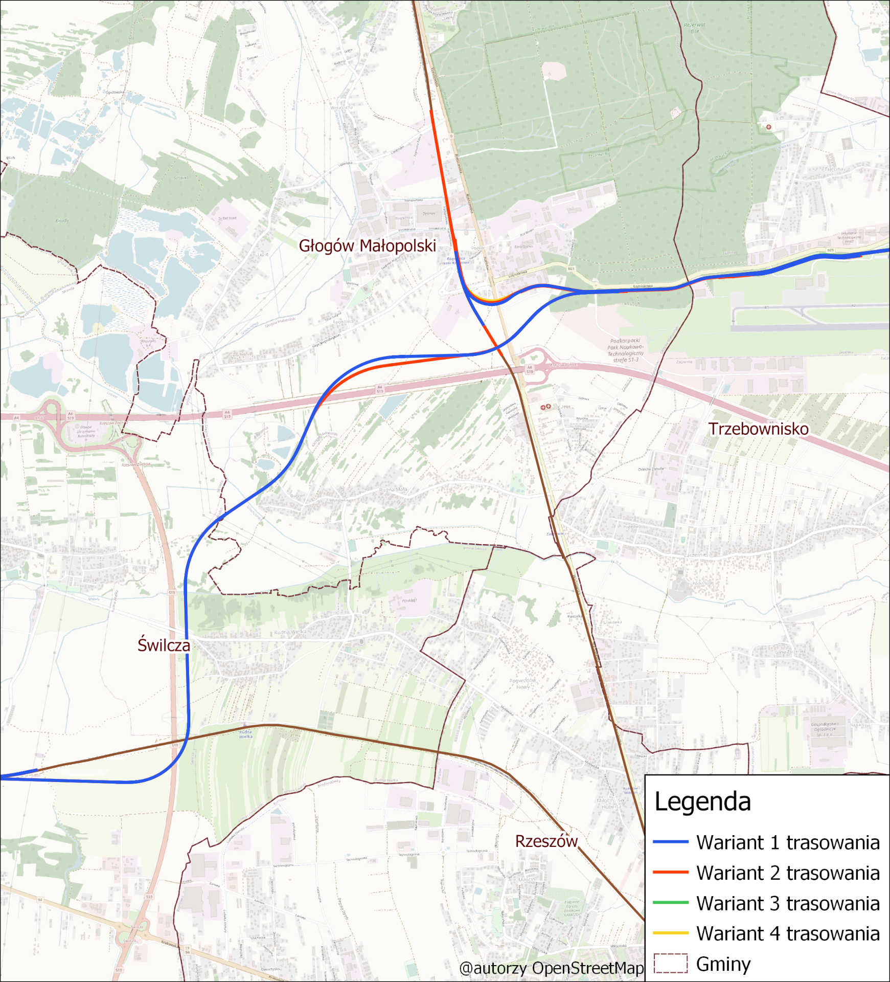 Mapa Głogów Małopolski