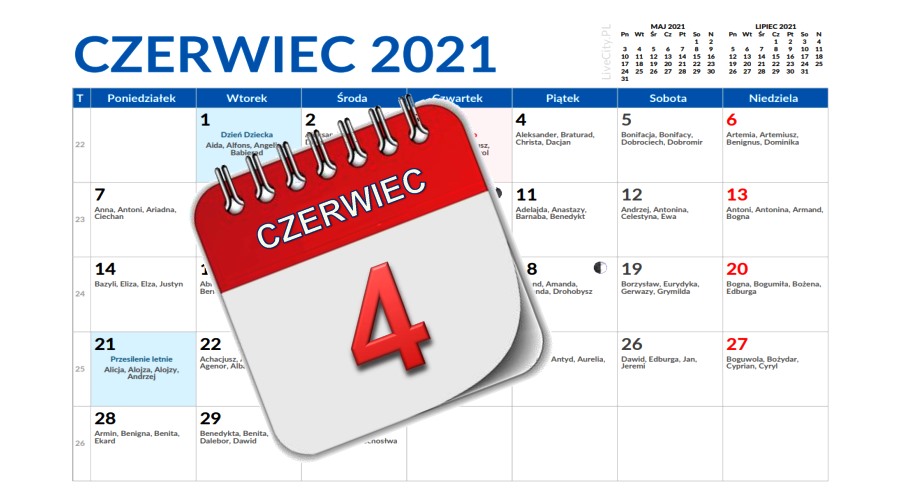 Kalendarz - 4 czerwca