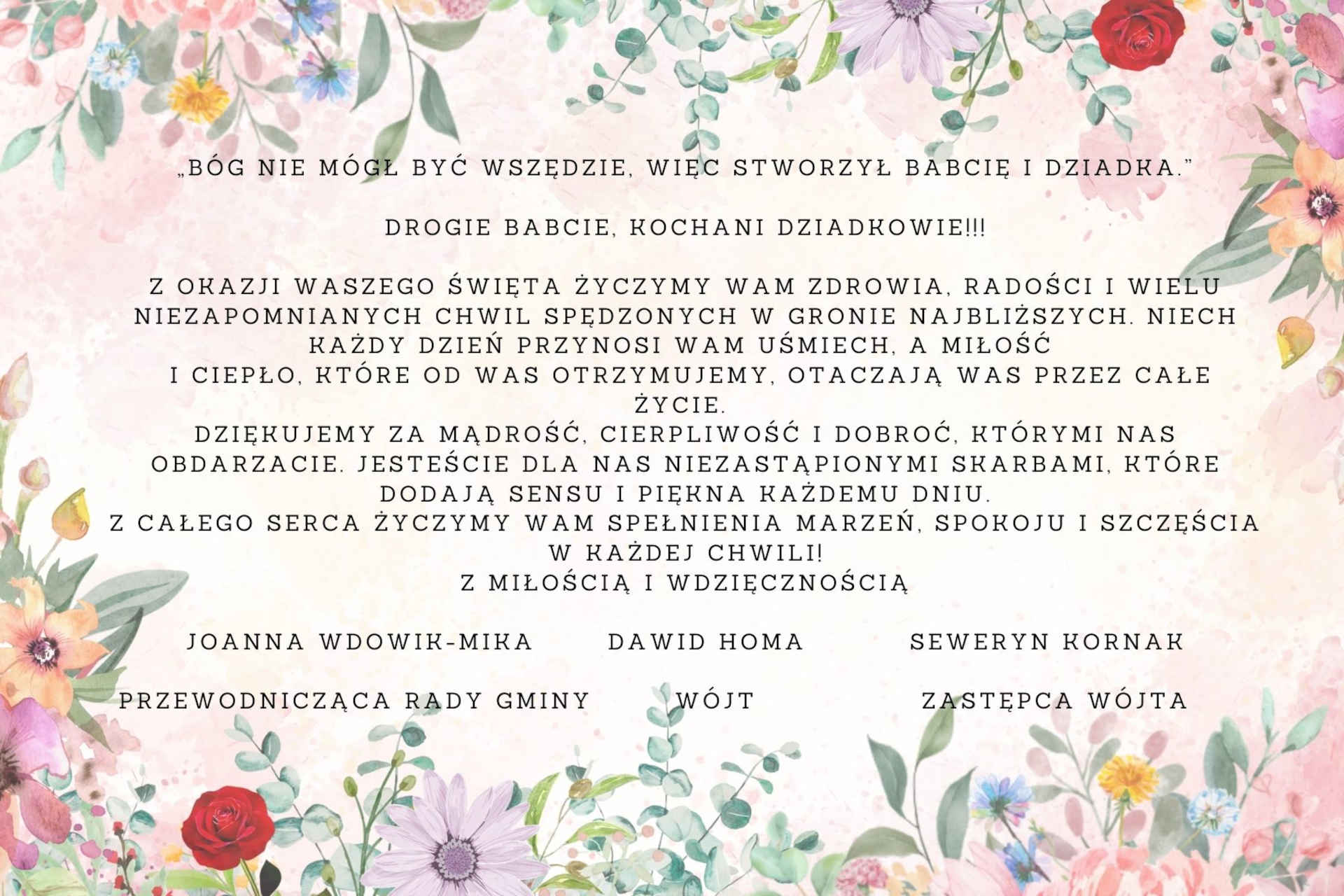 Baner z okazji dnia Babci i Dziadka