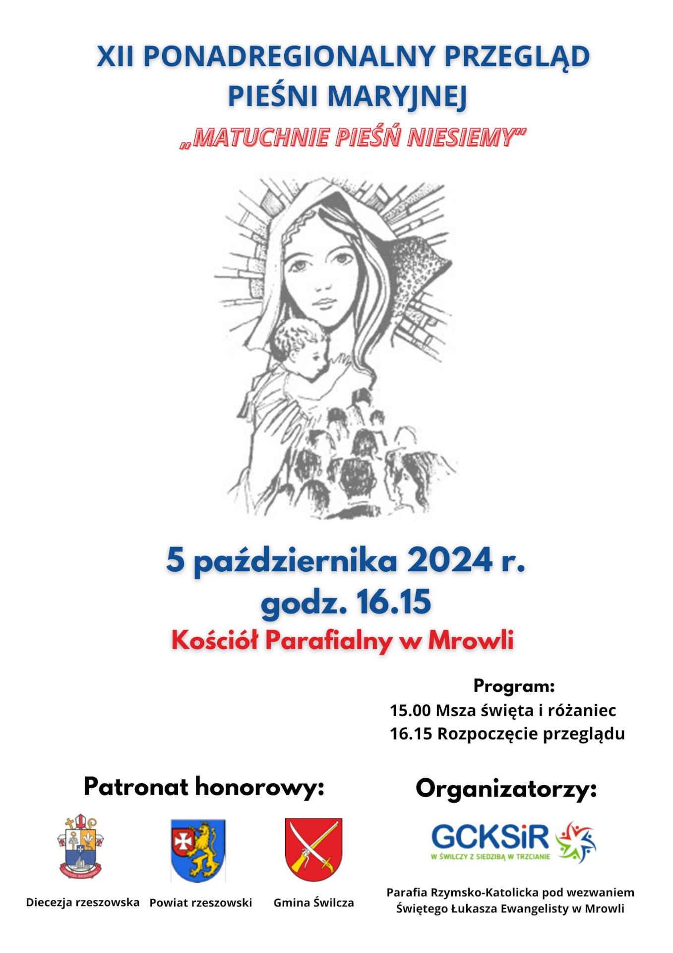 Plakat przeglądu pieśni maryjnej