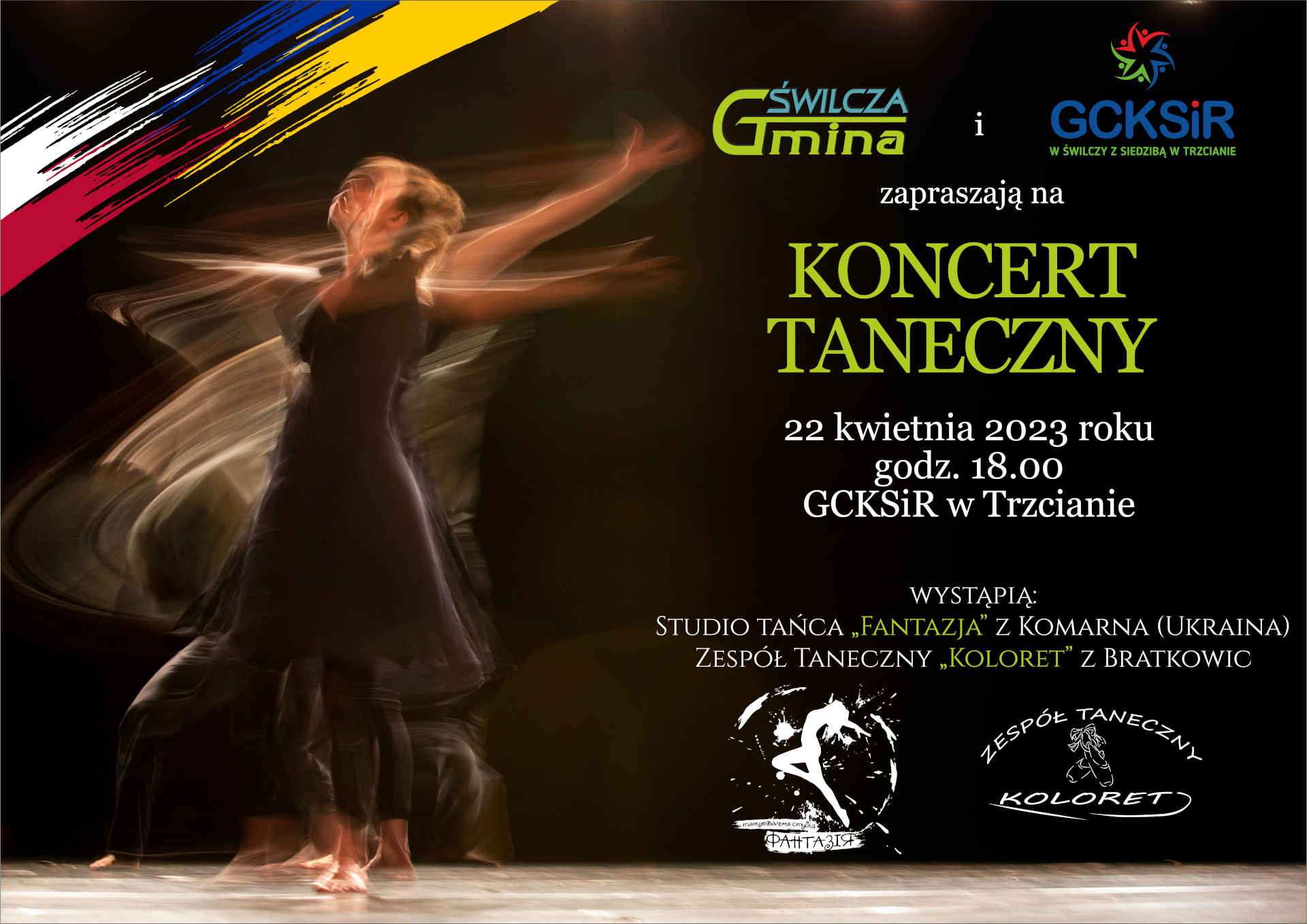 Plakat koncertów tanecznych