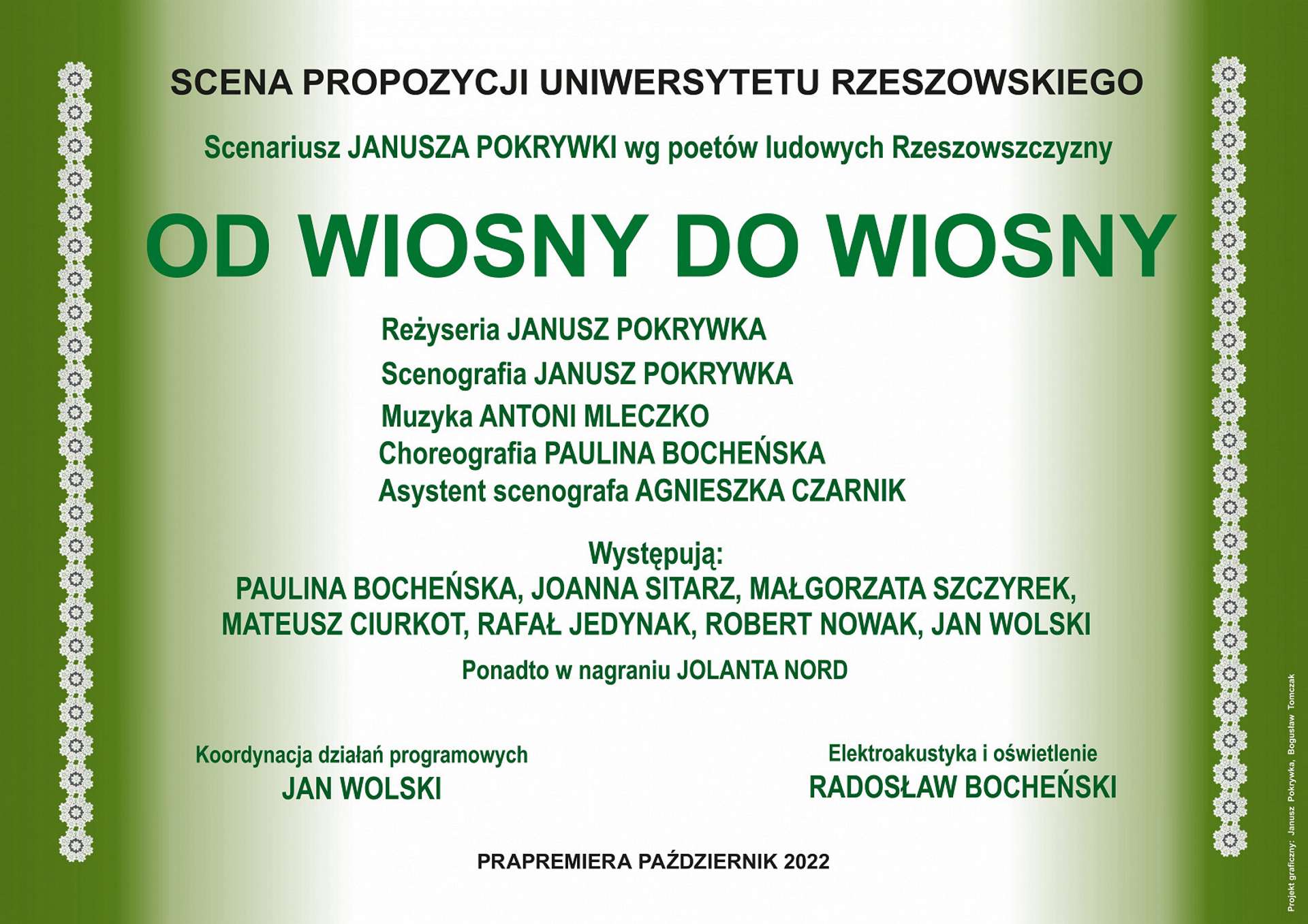 Plakat Spektakl zat. „Od wiosny do wiosny”