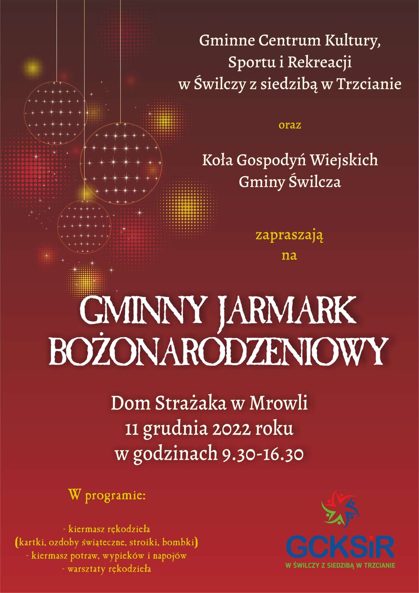 Plakat Jarmark Bożonarodzeniowy