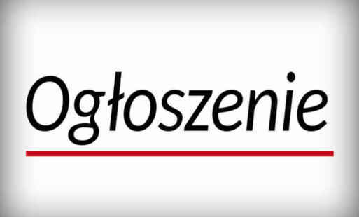 Napis - ogłoszenie