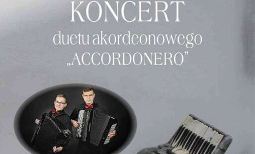 Plakat koncertu duetu akordeonistów