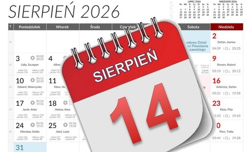 kalendarz 14 sierpnia