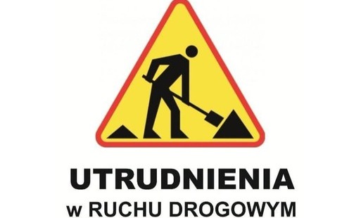 Znak drogowy - utrudnienia w rychu drogowym - roboty budwolane